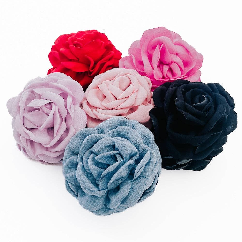 Blooming Rose Hair Claw Clip: Fuchsia