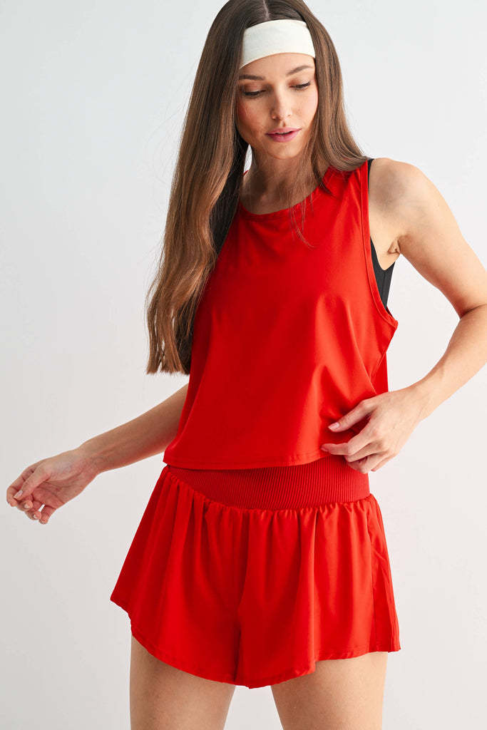 Snapflair Cropped Tank: BLUSHED BRICK
