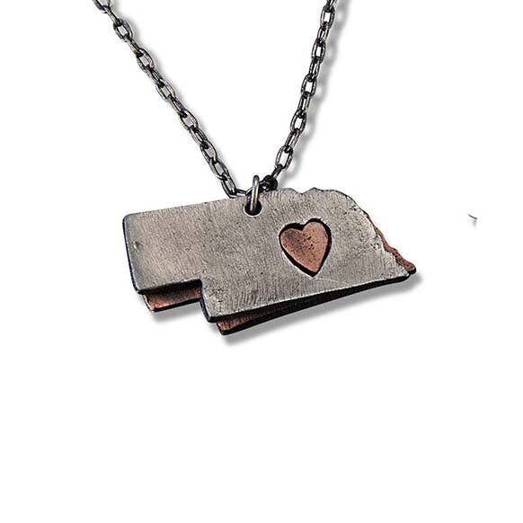 Home State Jewelry - Pewter State Necklace: NE