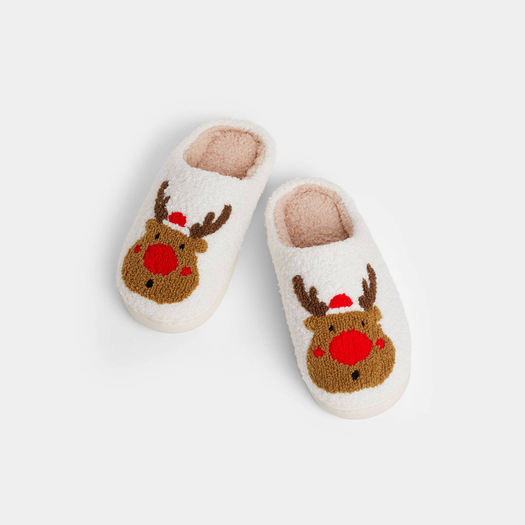 Happy Feet Slippers: Reindeer / M/L
