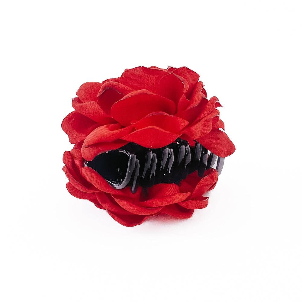 Blooming Rose Hair Claw Clip: Black
