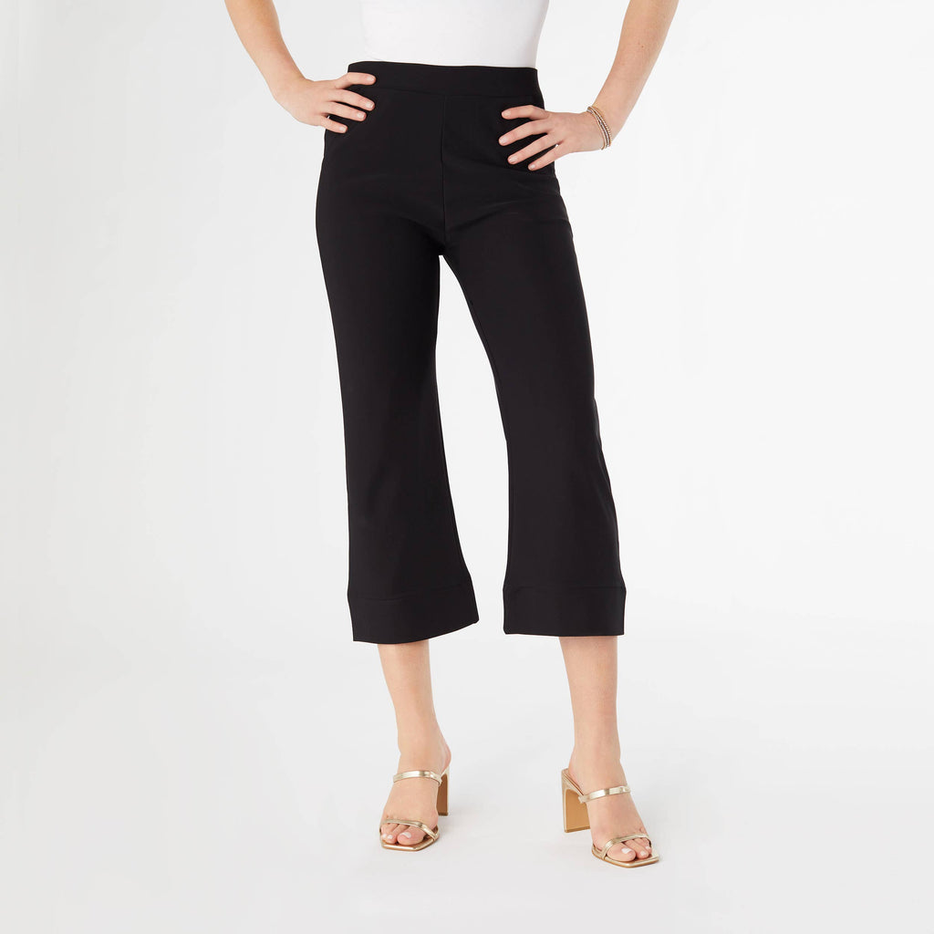 Georgie Wide Leg Cropped: Black / XS