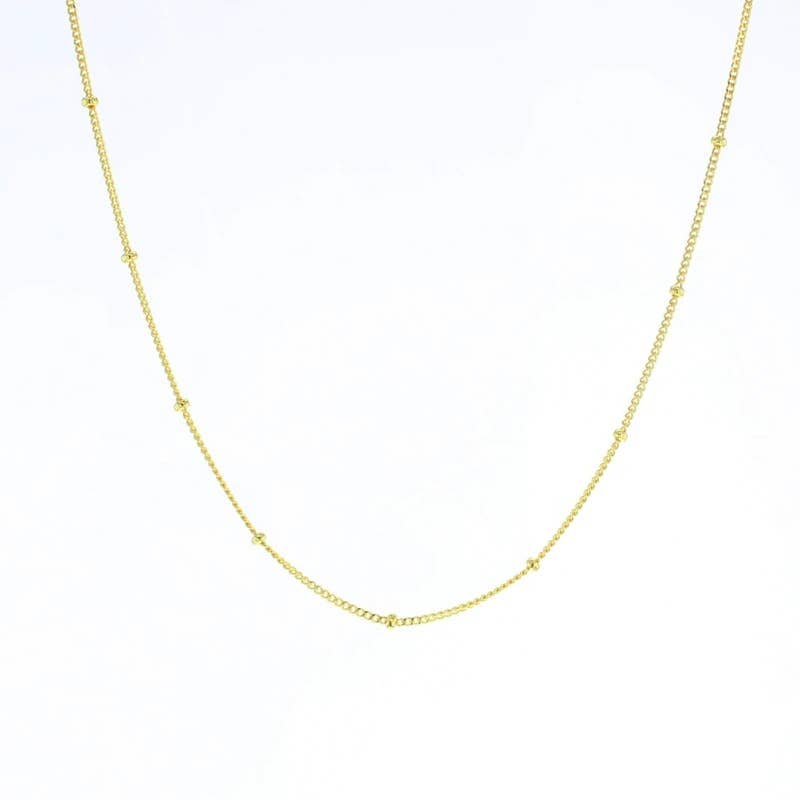 Beaded Curb Chain: Gold Vermeil / 16 inches