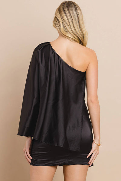 acka sheer shoulder dress ブラック sheer shoulder dress | Acka.｜ エーシーケーエー｜公式