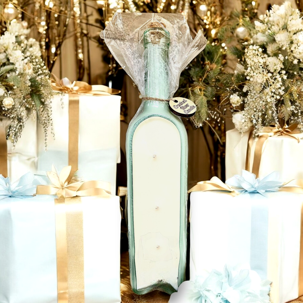 Brown Sugar & Fig | 18oz Wine Bottle Candle | Cotton Wicks