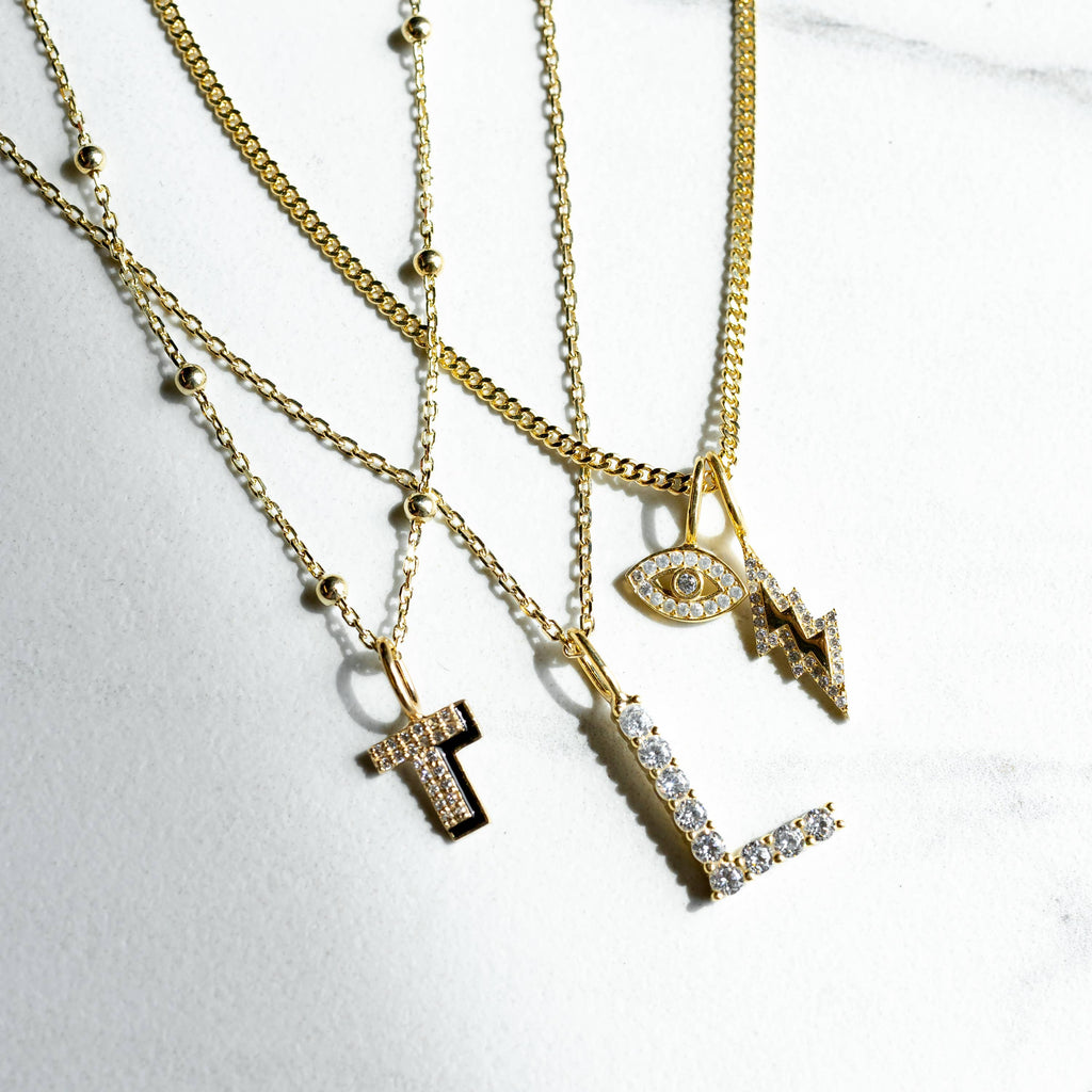 Standout Initial Charms: Gold / H