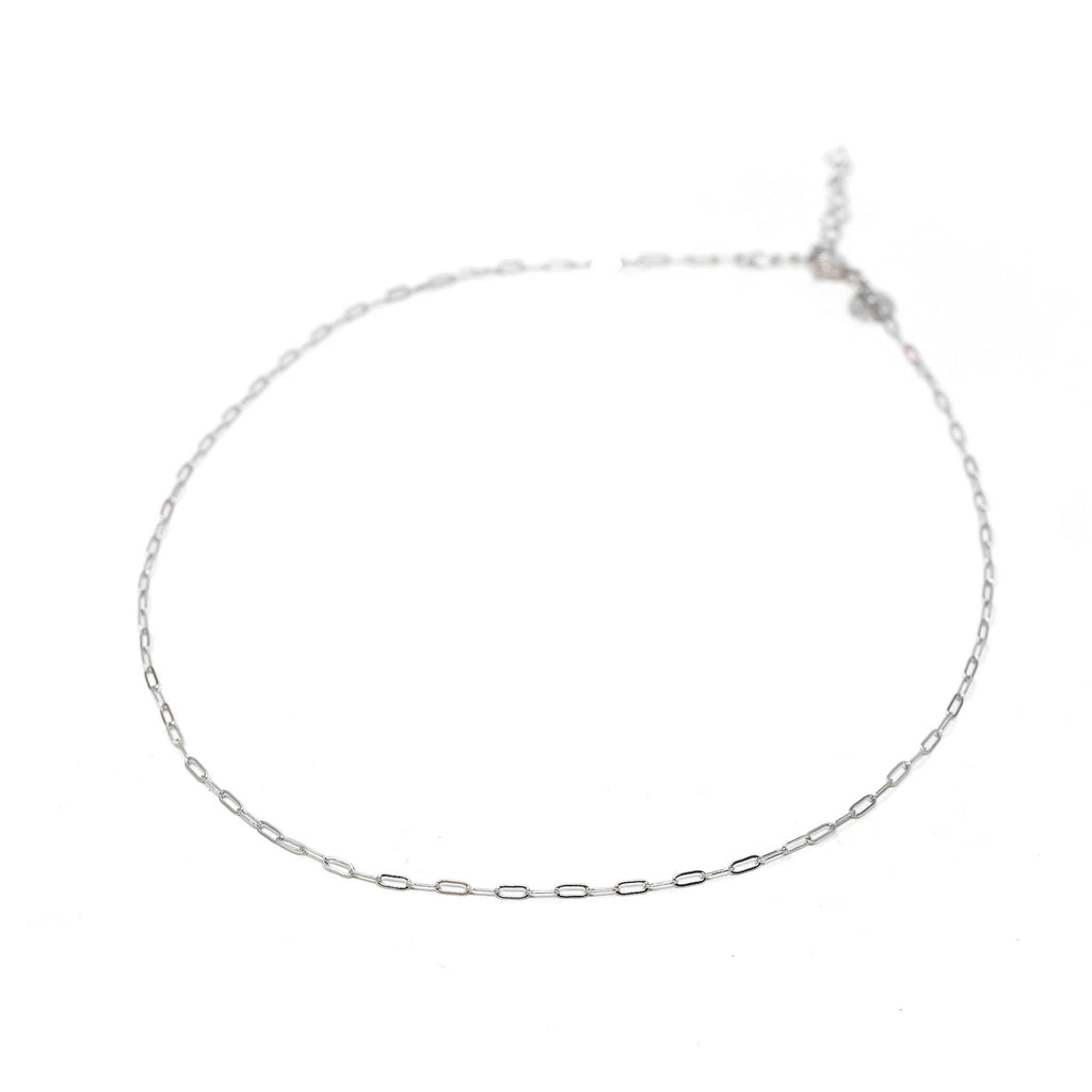 Mini Paperclip Chain Necklace: Gold / 16