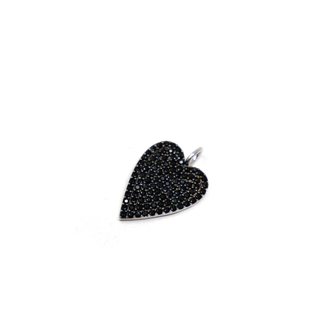 Moody Heart Charm: Gold / Clear Crystals