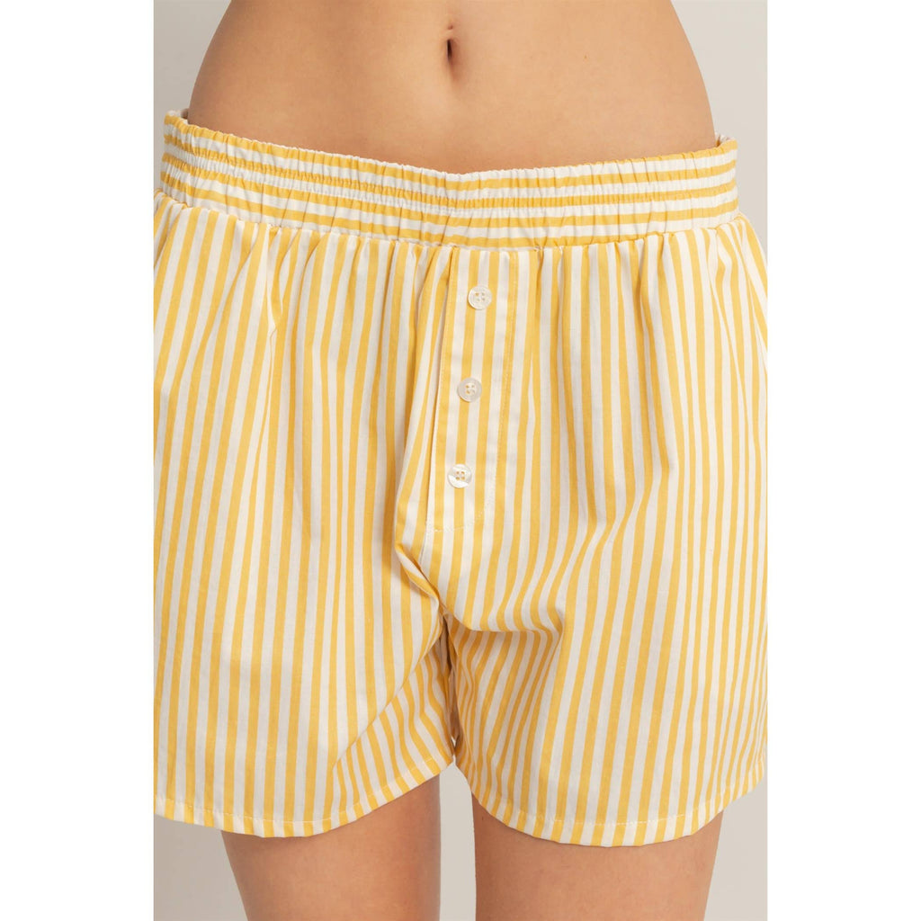 Striped Elastic Waist Boxer Shorts