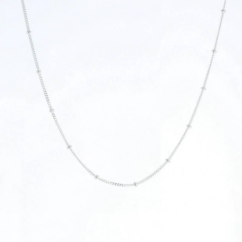 Beaded Curb Chain: Sterling Silver / 16 inches