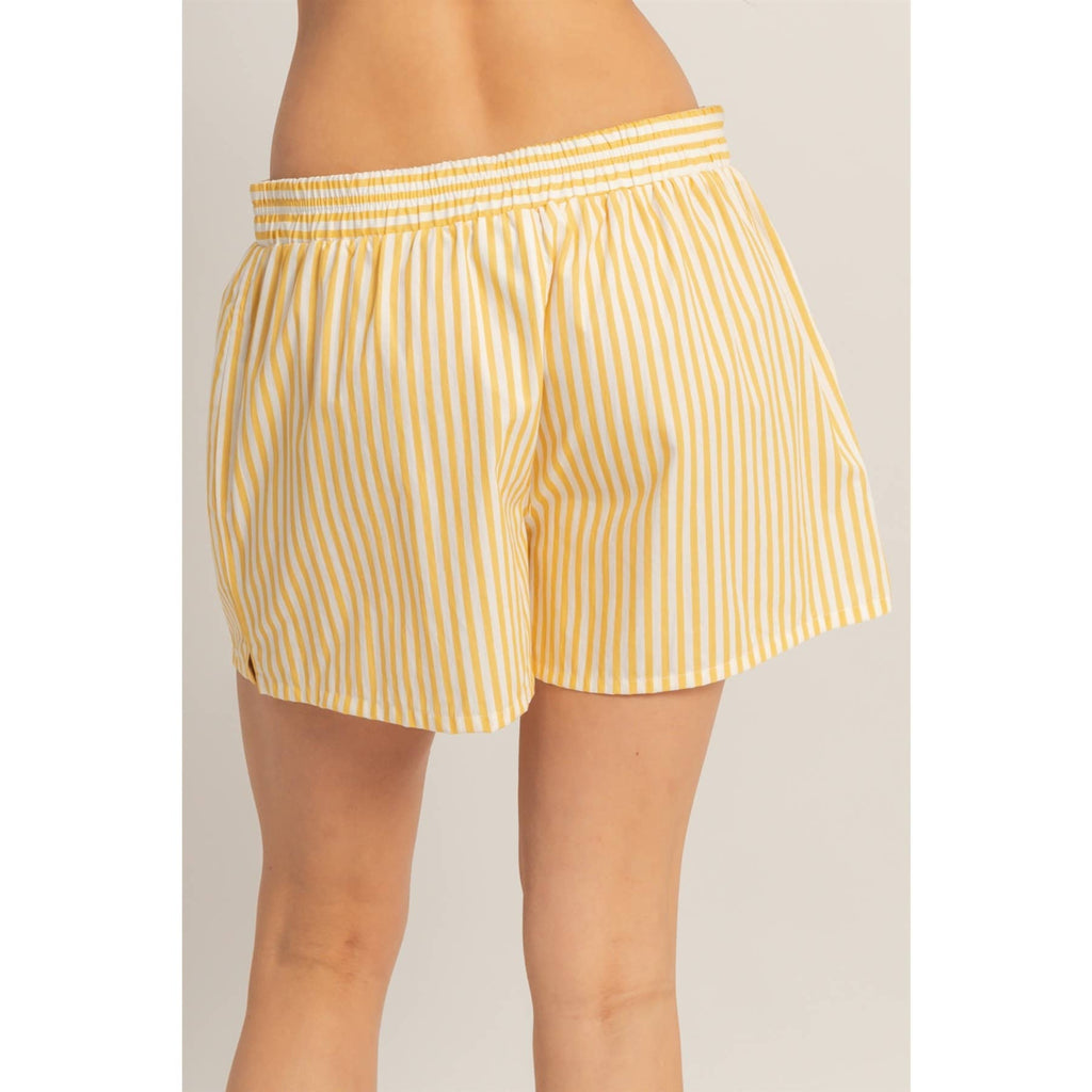Striped Elastic Waist Boxer Shorts