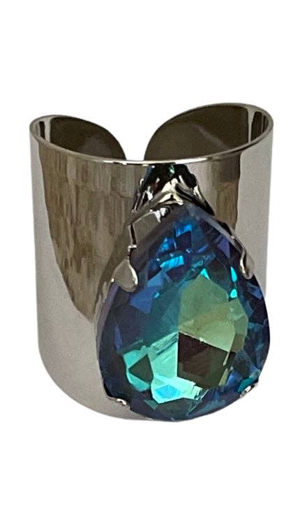 Teardrop ring 1CNC C122: Blue