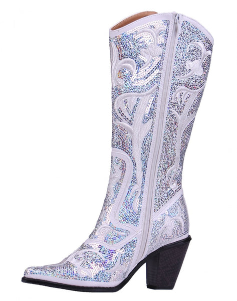 White sparkly cowboy boots store
