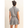 Turtleneck Top And Pleated Skirt Set