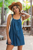 Denim Sleeveless Open Tie Back Romper