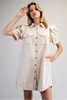 Mineral Washed Ruffle Sleeve Dress