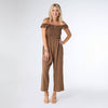 Kohde Wide Leg Smocked Jumpsuit: Black / XS