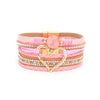 Bohemian Heart Rhinestone Magnetic Buckle Bracelet: Silver Gray-Silver / Alloy / ONE SIZE