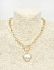 Gold Open Chain with Toggle and Pearl Heart 18