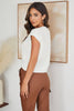 V-NECK SLEEVELESS RIB SWEATER VEST: White / SMALL/Medium