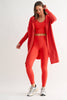 Open Front Longline Hoodie Cardigan: BLUSHED BRICK