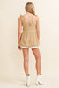 RUFFLE TIERED DENIM SHORTS: White / L