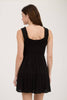 CLIPDOT BOW DETAIL SMOCKED SLEEVELESS MINI DRESS: WHITE