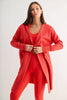 Open Front Longline Hoodie Cardigan: BLUSHED BRICK
