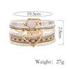 Bohemian Heart Rhinestone Magnetic Buckle Bracelet: Silver Gray-Silver / Alloy / ONE SIZE