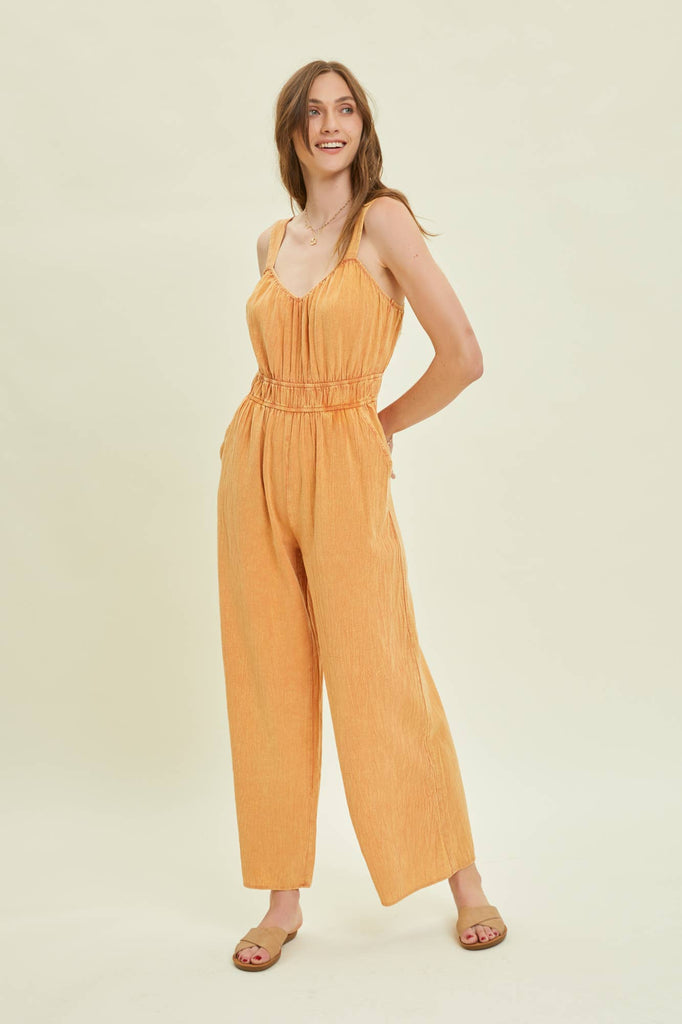 ER1106 EASY JUMPSUIT IN A COMFY COTTON FABRIC: M / Black