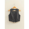 Tailored Button-Down Vest: BLACK / S-M-L(2-2-2)