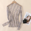 Long sleeve mesh top: Grey / M