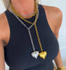 WRAP AROUND XL HEART NECKLACE: SILVER