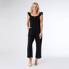 Kohde Wide Leg Smocked Jumpsuit: Black / XS