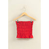 Smocked Ruffle Tube Top: RED / S-M-L(2-2-2)