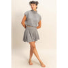 Turtleneck Top And Pleated Skirt Set