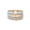 Bohemian Heart Rhinestone Magnetic Buckle Bracelet: Silver Gray-Silver / Alloy / ONE SIZE