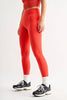 Venice Crossover Waist Leggings: BLUSHED BRICK