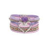 Bohemian Heart Rhinestone Magnetic Buckle Bracelet: Silver Gray-Silver / Alloy / ONE SIZE