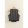 Tailored Button-Down Vest: BLACK / S-M-L(2-2-2)