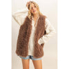 Fuzzy Sweater Vest: BROWN
