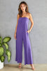 Italian Classic Disco Strapless Jumpsuit 13786-PURPLE: MEDIUM