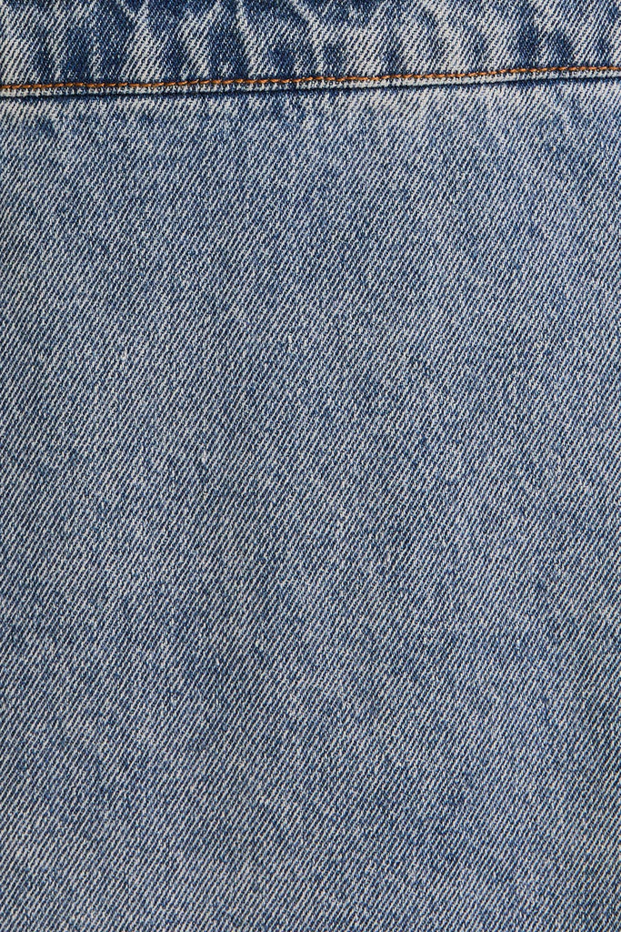 EMPIRE WAIST DENIM DRESS: DENIM / M