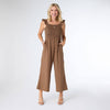 Kohde Wide Leg Smocked Jumpsuit: Black / XS