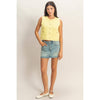 Textured Button-Front Vest With Pocket: PALE YELLOW