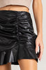 Ruffled Hem Faux Leather Skirt