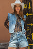 Denim Ruffle Stitch Vest