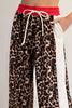 Contrasting Side Panel Leopard Pant