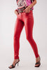 Coated pants in red: Red / Small
