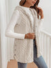 Hooded Fleece Vest: Cream / S